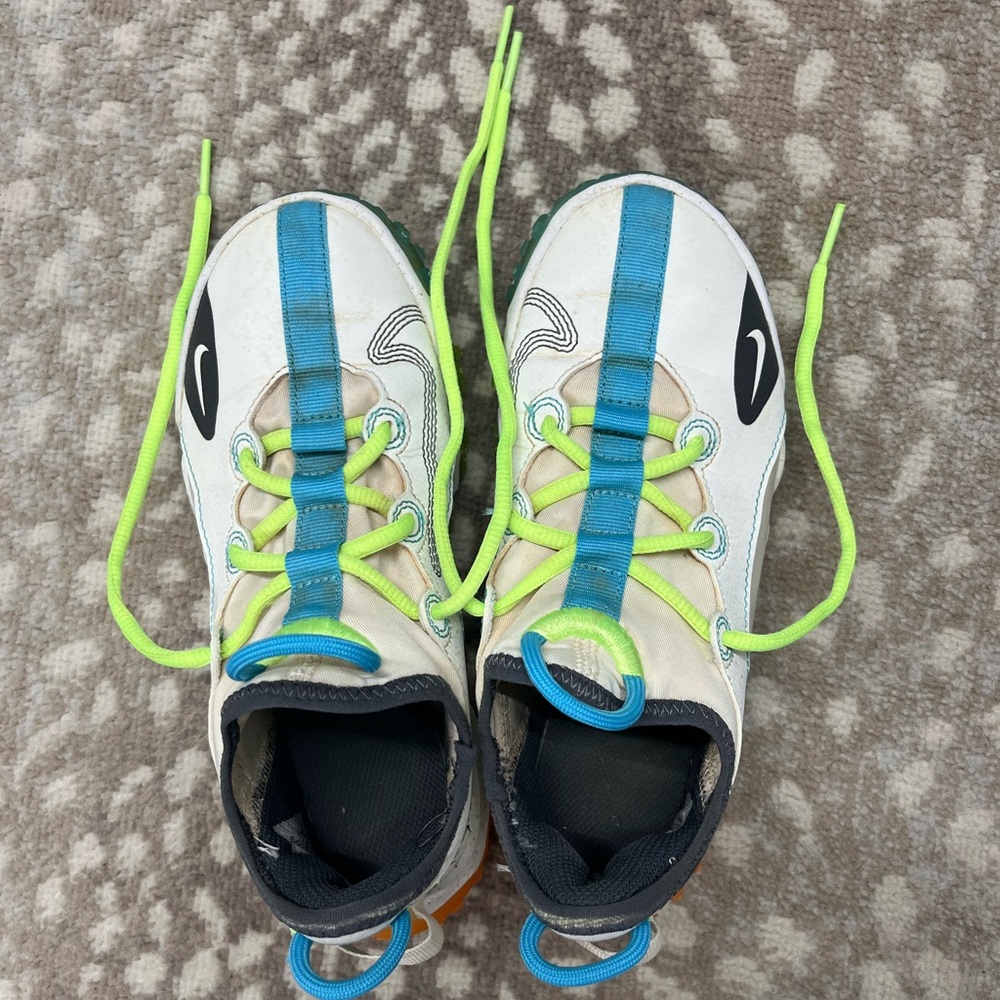 Nike Kids' White and Blue Tuff Cleats/Everyday Shoes